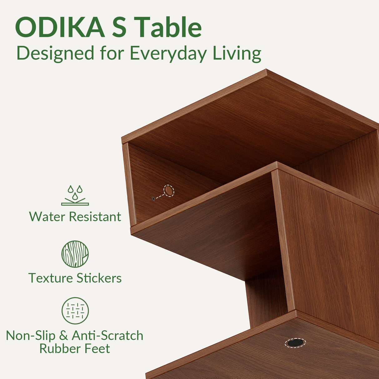 ODIKA Tokyo S Minimalist 3 Tier End Table - Minimalist 3-Tier Wood Nightstand for Small Spaces with Open Storage - Japanese-Inspired Bedside Table for Bedroom (Oak) ODIKA