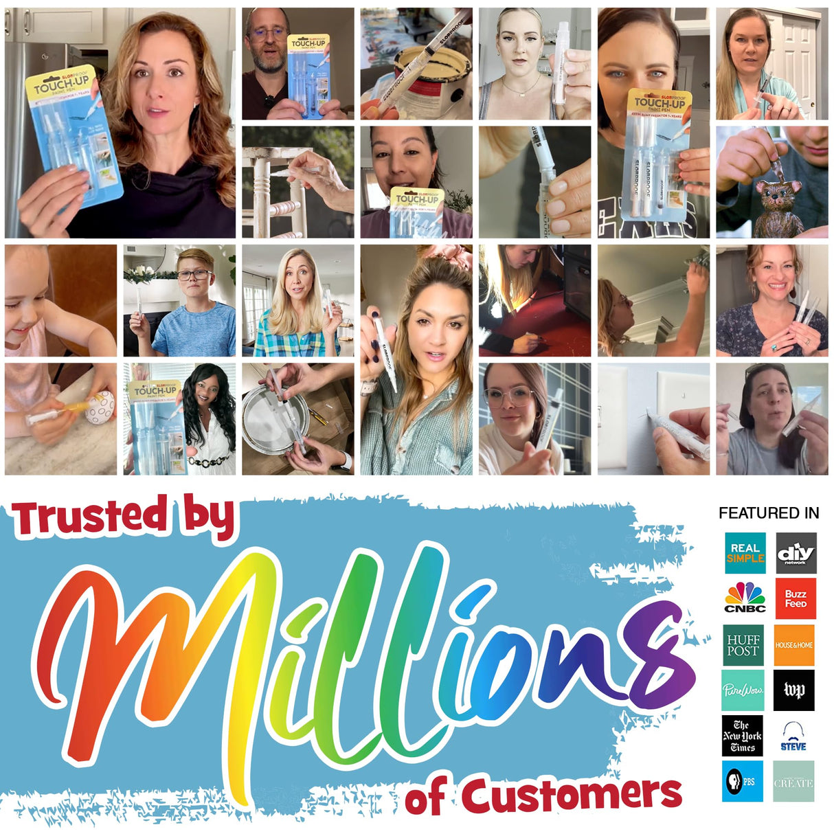 Slobproof Touch-Up Paint Pen - Refillable Paint Brush Pens - Touch-Up Paint Pens for Walls, Window, Wood - Fillable Paint Pens w/ Any Paint Types (Fill with Own Paint for a Precise Match), 2-in-1 Pack Slobproof