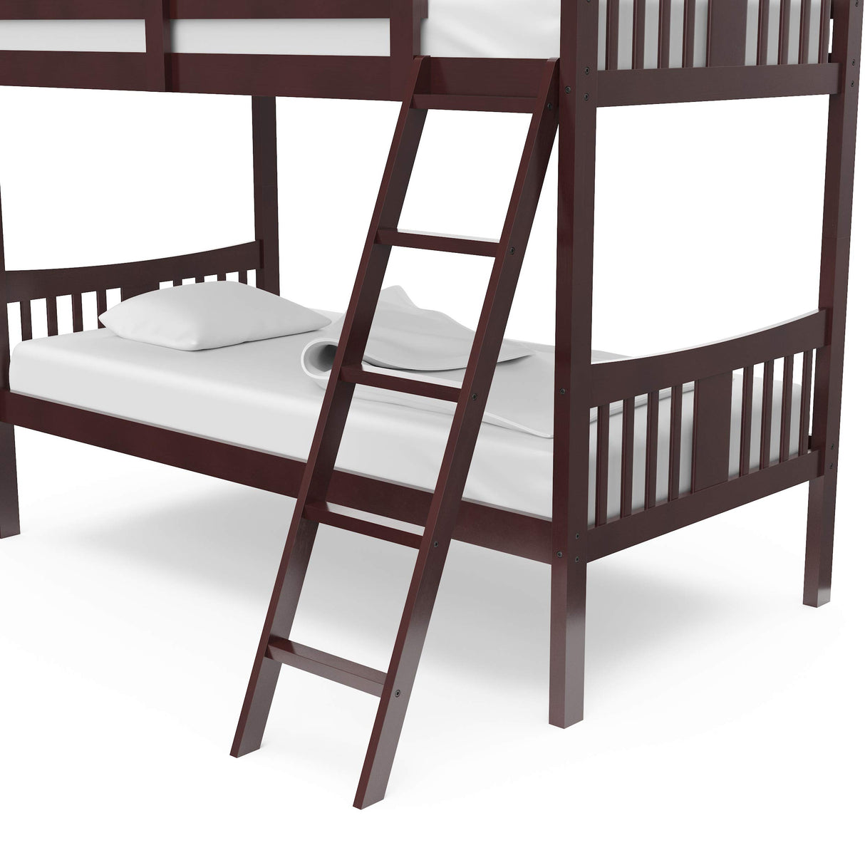 Storkcraft Caribou Bunk Bed Twin Over Twin Bunk Bed (Espresso) - GREENGUARD Gold Certified, Twin Bunk Beds for Kids, Converts to 2 Individual Twin Beds, Bunk Beds for Kids Storkcraft
