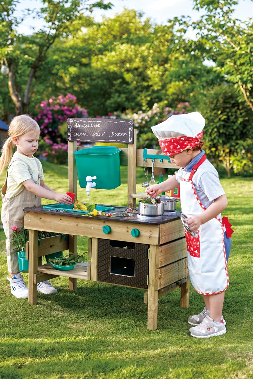 Hape Outdoor Kitchen | Mud Kitchen Wooden Toy Playset with Accessories, for Children Ages 3+ Years Hape