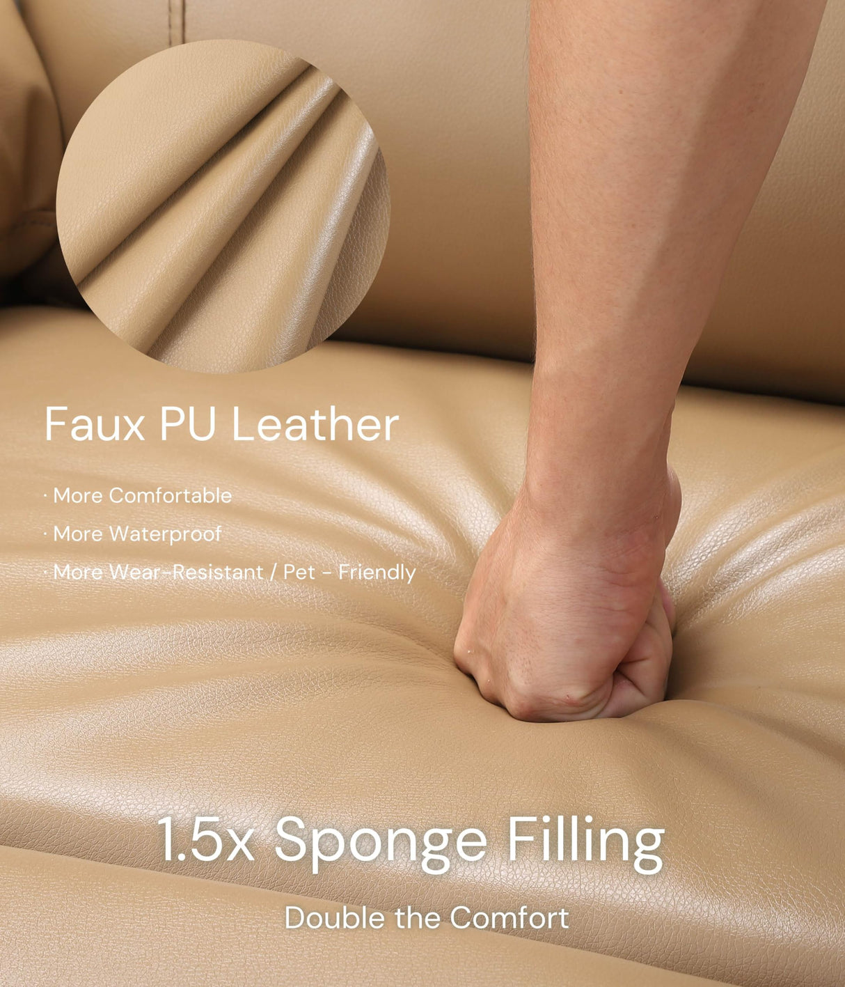 GarveeHome Oversized Extra Wide Recliner Chair - Faux PU Leather Large Manual Recliner for Adults, Exceptional Comfort Lazy Chair with 1.5X Sponge Filling and Easy Recline Mechanism for Relaxation GarveeHome