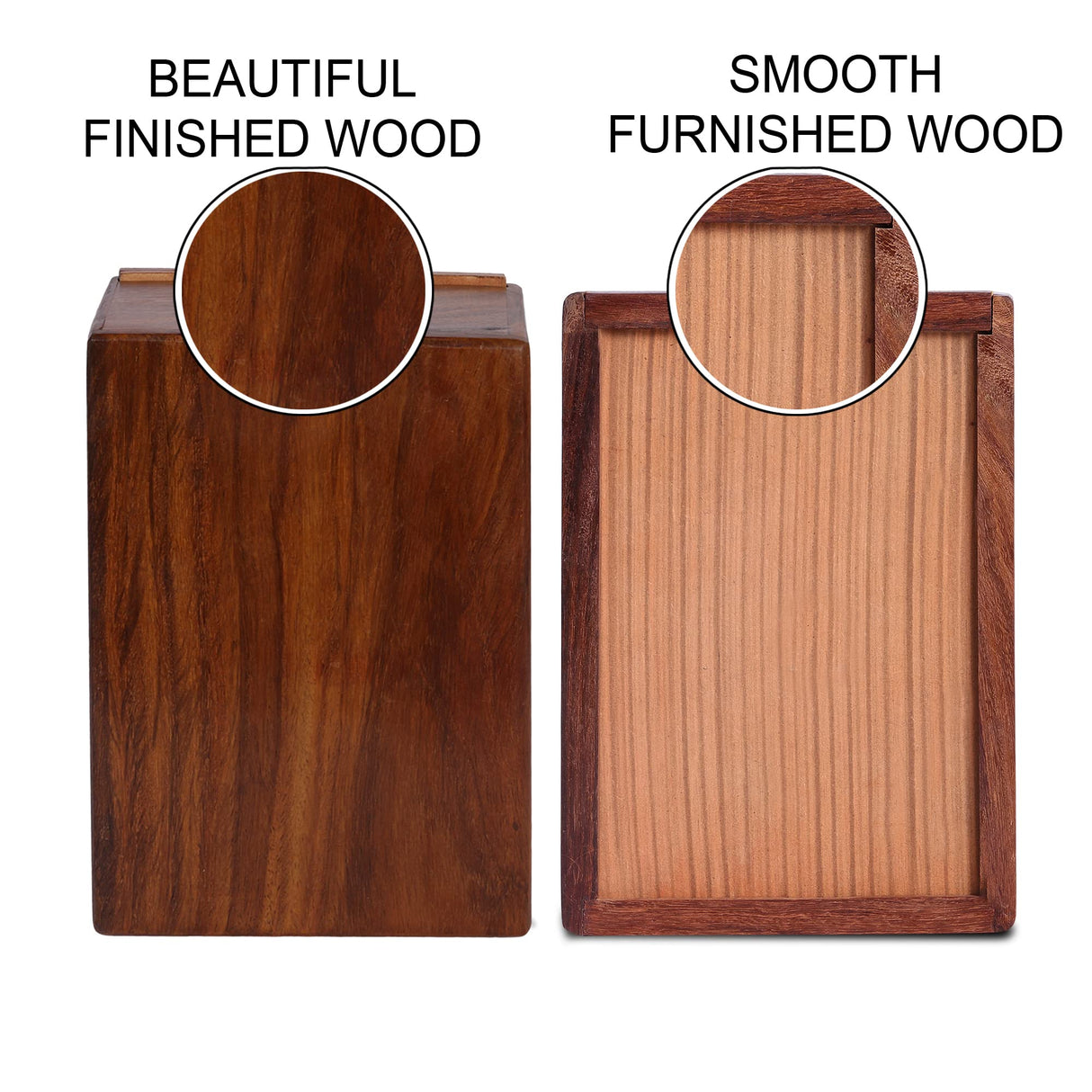 S.B.ARTS Wooden Urn Box for Human Ashes, Cremation Funeral Urns Box, Decorative Urns, Pet Memorial Urns, Cats Infant Adult Urn, Keepsake Burial Ash Box- Medium (Style1, 7.5' X 5.25' X 3.5 inch) S.B.ARTS