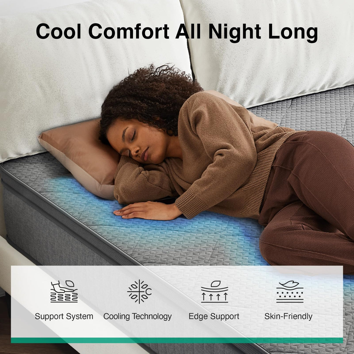 Novilla 10 inch Full Size Mattress, NanoGEL™ Full Mattress with Smarts™ Coil for Motion Isolation & Pressure Relief & Cool Night Sleep, Medium Firm Hybrid Mattresses in a Box, CertiPUR-US Certified Novilla