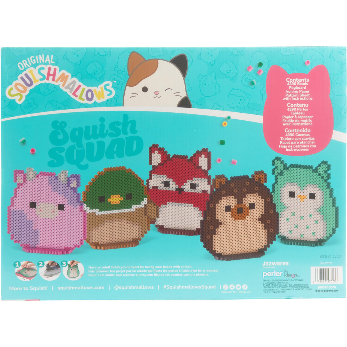Perler Squishmallows Fused Bead Activity Kit with 5 Unique Patterns, Finished Project Sizes Vary, Multicolor 4393 Pieces Perler