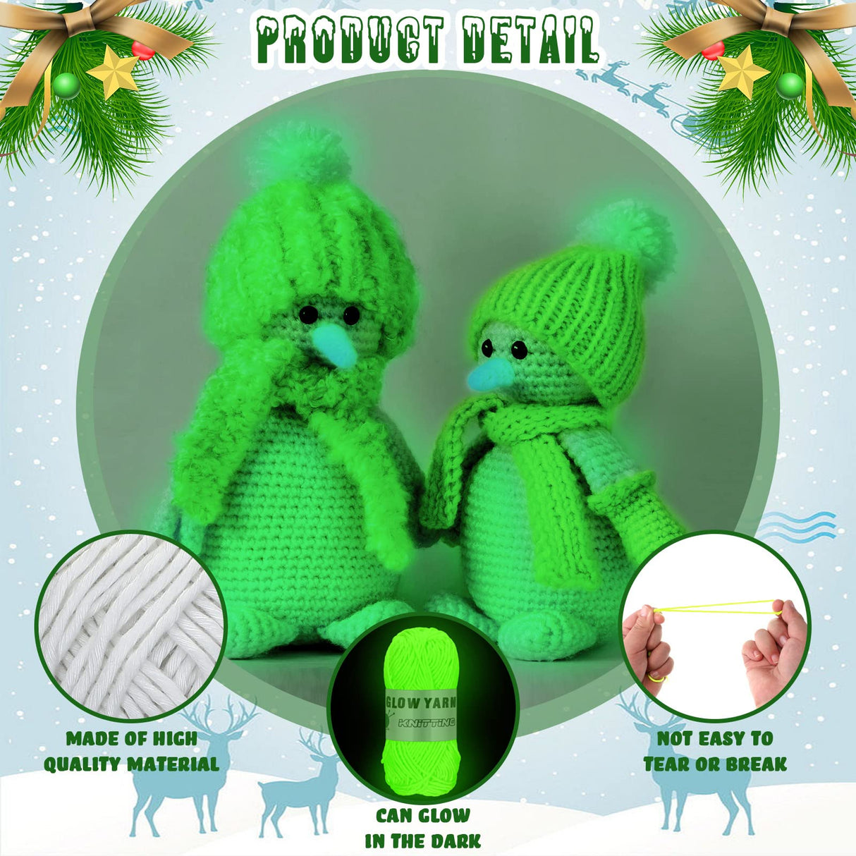 WILLBOND 5 Rolls Glow in The Dark Yarn Luminous Crochet Yarn for Crocheting DIY Knitting Glow Fingering Sewing Supplies for Arts Crafts Sewing Party Supplies, 54.7 yd Per Roll (Classic Colors) WILLBOND