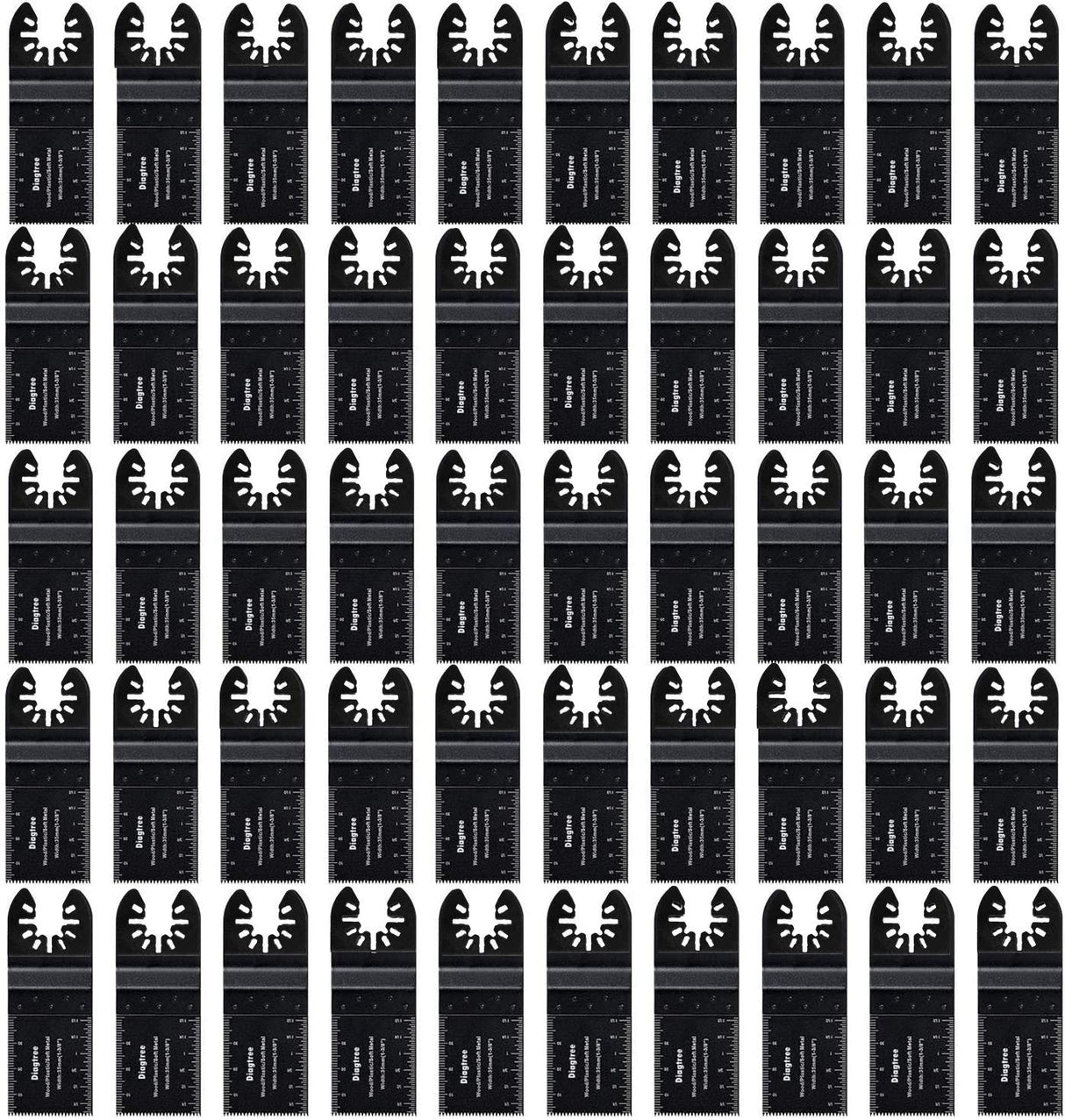 Diagtree Oscillating Saw Blades, Diagtree 50pcs Wood Universal Quick Release Oscillating Saw Blades Compatible with Fein Dremel Dewalt Craftsman Ridgid Makita Milwaukee Rockwell Ryobi, etc Diagtree