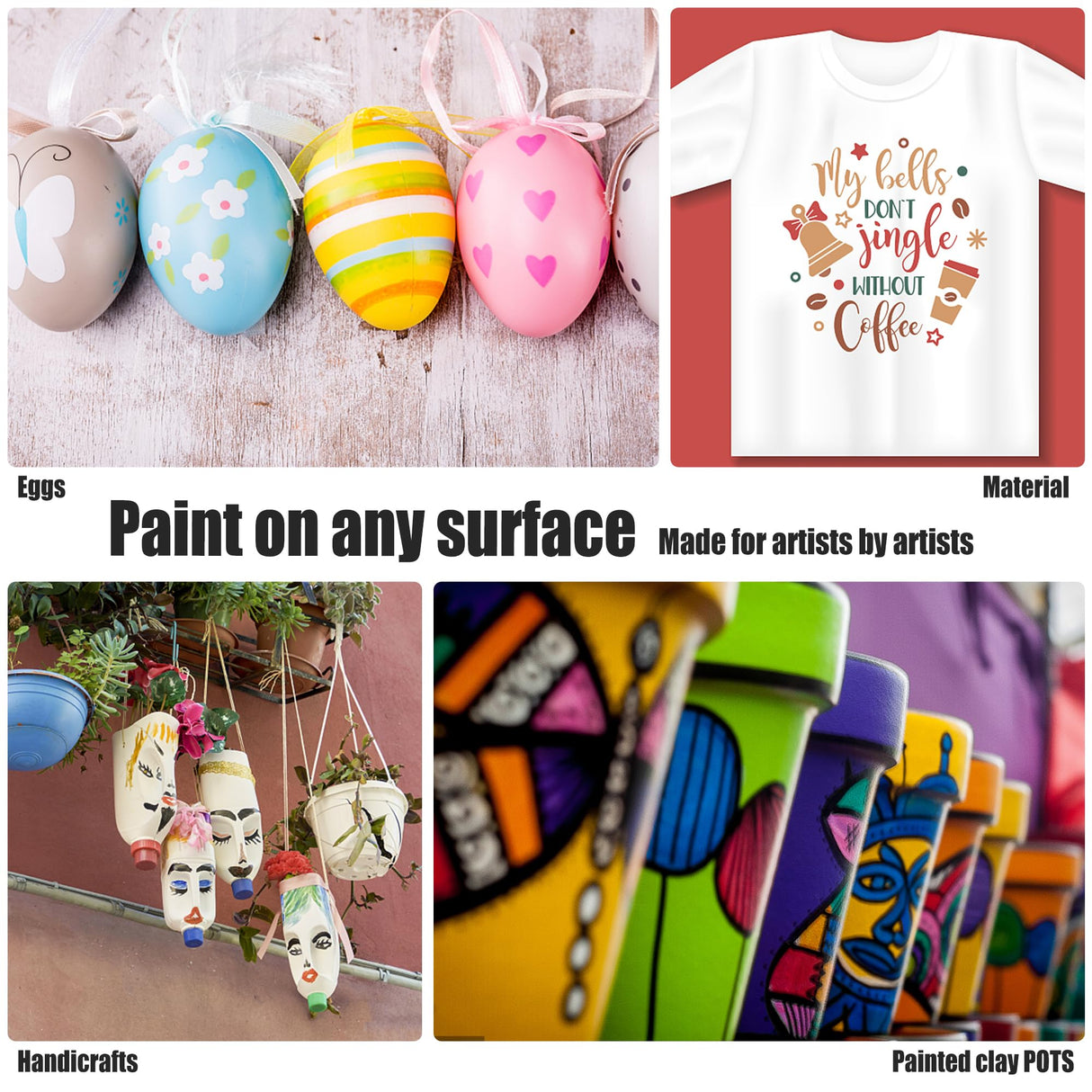 Dabo&Shobo Acrylic Paint Pens 24 Colors, 2-3mm Premium Medium Tip, Acrylic Paint Markers for Rock Painting, Stone, Glass, Wood, Fabric, Canvas, Metal, Easter DIY Crafts Making Dabo&Shobo