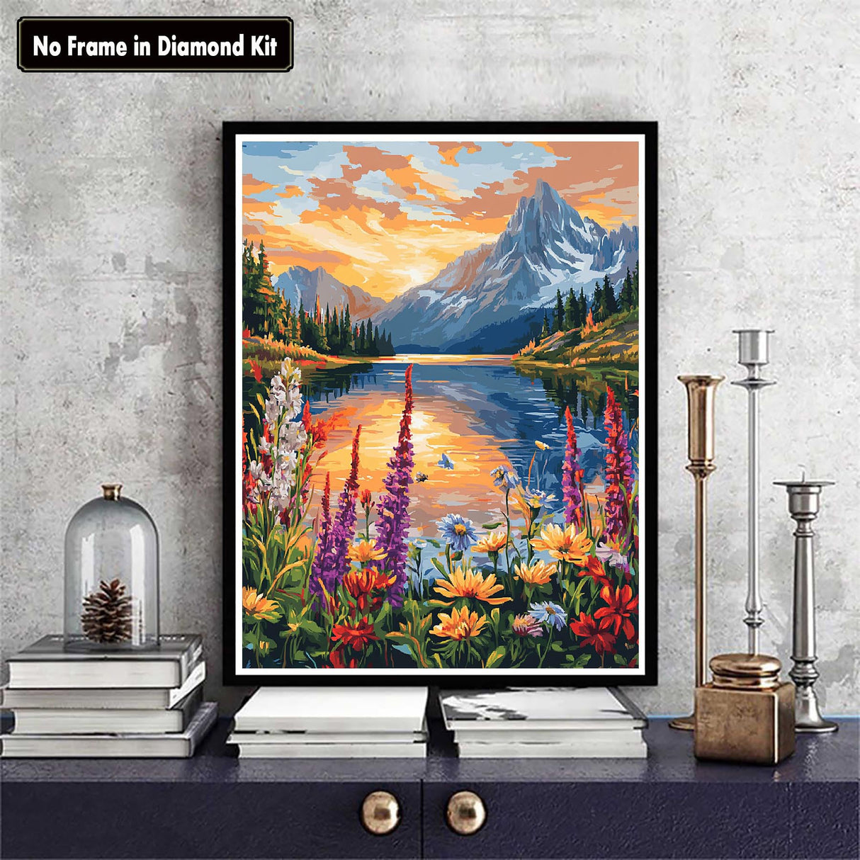 Zariocy Paint by Numbers Kits for Adults - Mountains Lakes DIY Oil Paintings Canvas Acrylic Paint Set - Landscape Paint by Numbers Kit for Beginners and Ideal for Home Decor 16x20 inch Zariocy