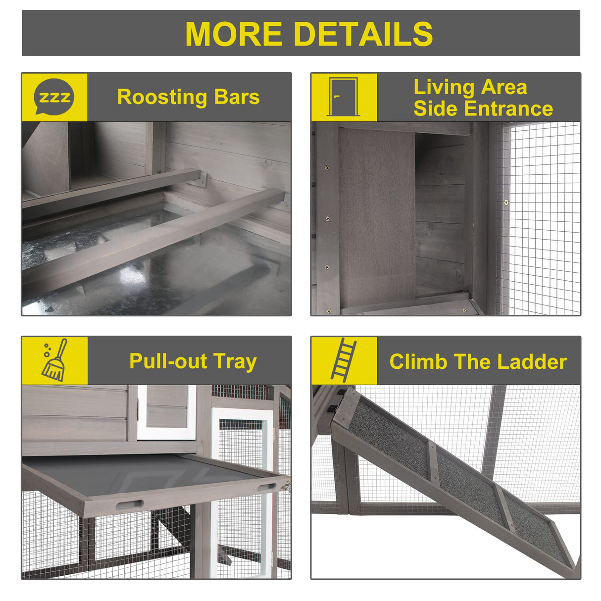 Ketive Chicken Coop Large Wooden Chicken Tractor - with Wheels Waterproof Outdoor Hen House Poultry Cage Back Yard Chicken Coops with Run, Laying Boxes and Secure Enclosure (Sloping Roof) ketive