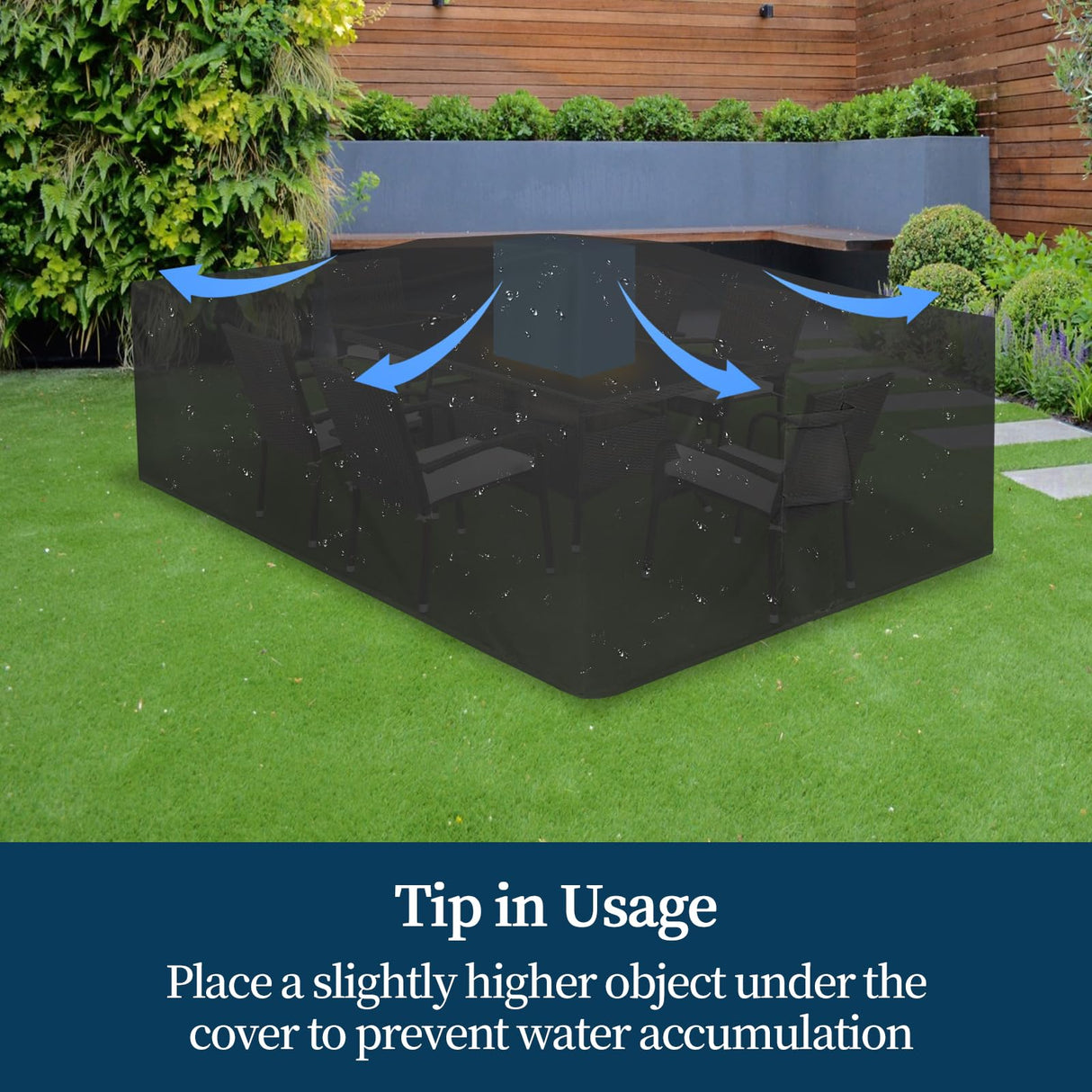 Easy-Going Rectangle Patio Furniture Cover Waterproof Outdoor Dining Table and Chair Cover Anti-UV Outside Sectional Sofa Set Covers (110"L x 84"W x 28"H, Black) Easy-Going