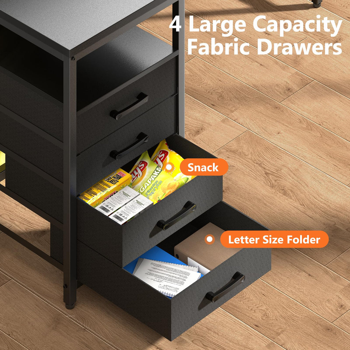 DOMICON 2 Person Desk with Power Outlet & LED Lights, Extra Long 94.5 Inch Computer Desk with Storage Shelves and Monitor Stand for Home Office, Double Gaming Desk, Black DOMICON