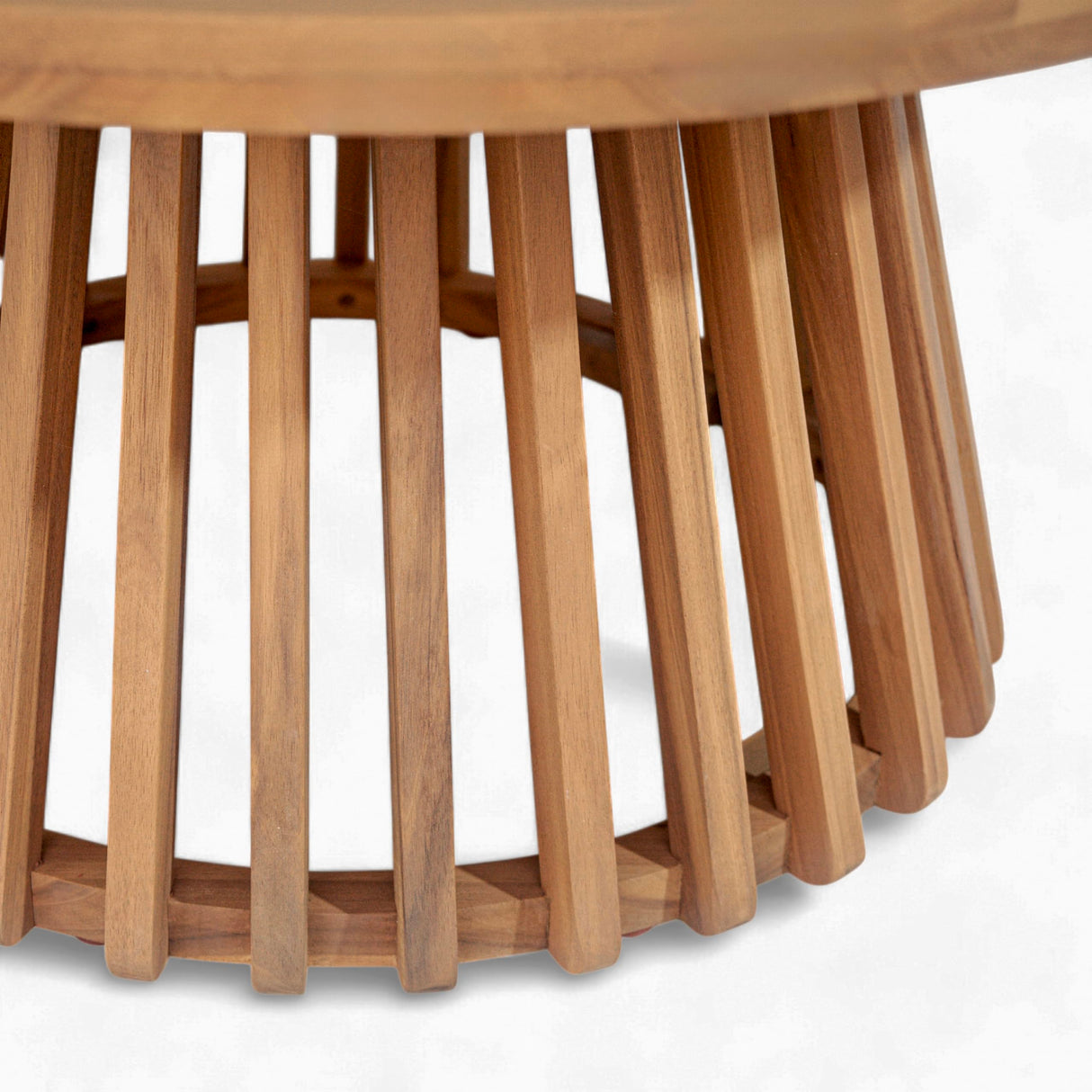 Merax Patio Outdoor Acacia Wood Round Coffee Table for Backyard, Lawn, Balcony Light Teak Merax