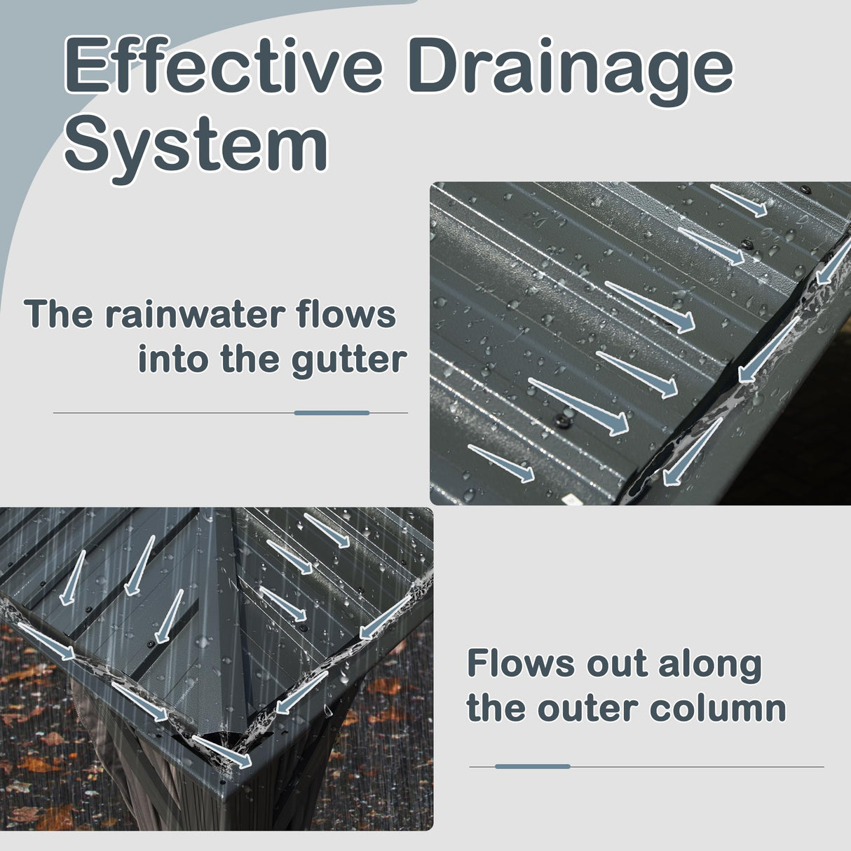 Domi 10x14FT Hardtop Gazebo, Permanent Outdoor Gazebo with Galvanized Steel Double Roof and Aluminum Frame, Curtain and Netting, Pavilion Gazebo for Patio Deck Garden, Grey domi outdoor living