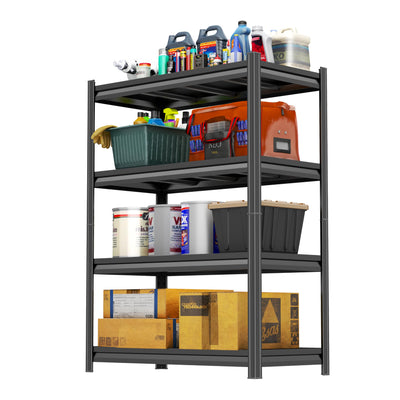 Notmise Adjustable 4-Tier Garage Shelving, Heavy Duty Steel Storage Rack, High Load Capacity, Ideal for Garage, Warehouse, or Home Organization (4-Tier 63" H x 40" W x 20" D)