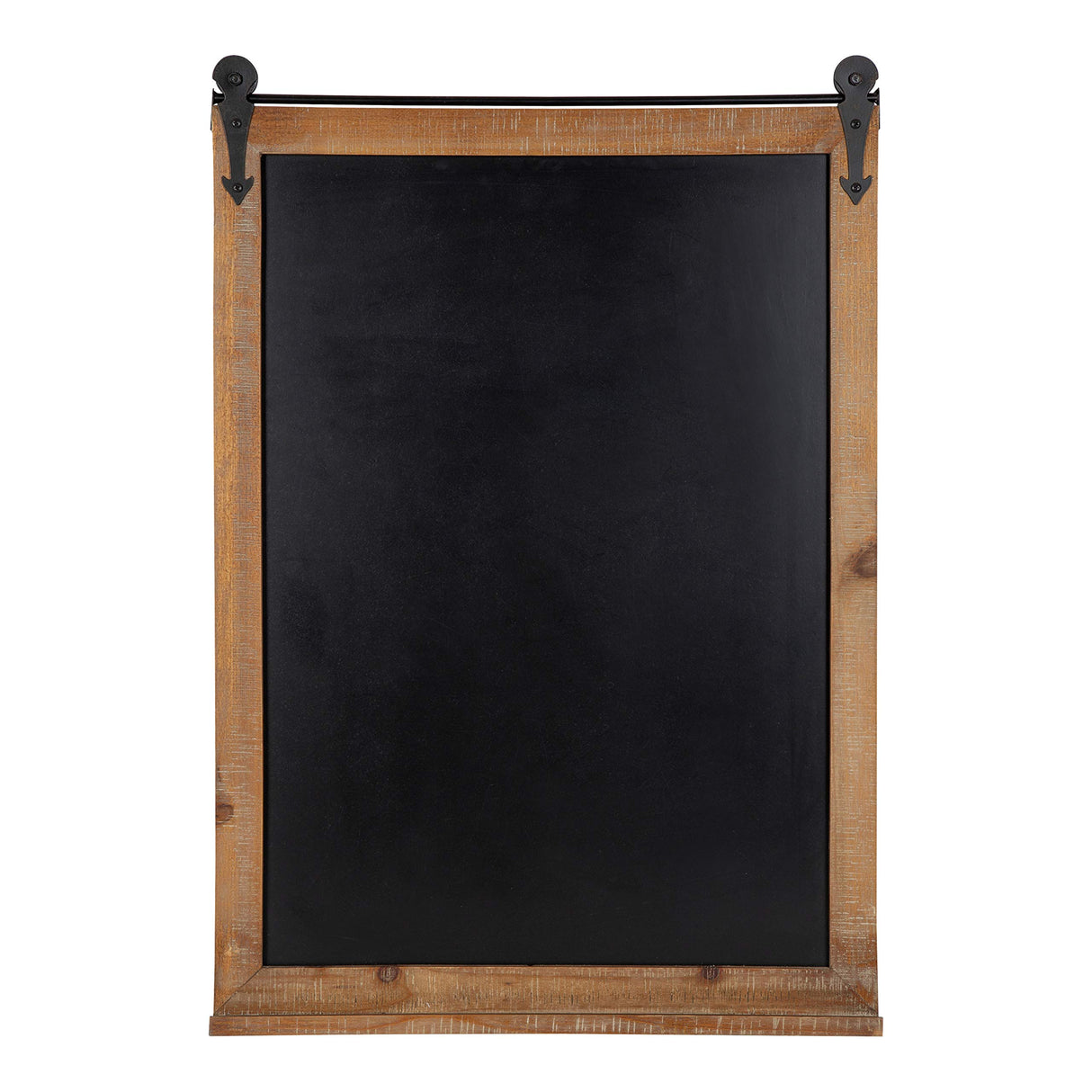 Kate and Laurel Cates Modern Farmhouse Barn Door Wood Framed Chalkboard, Rustic Brown Kate and Laurel