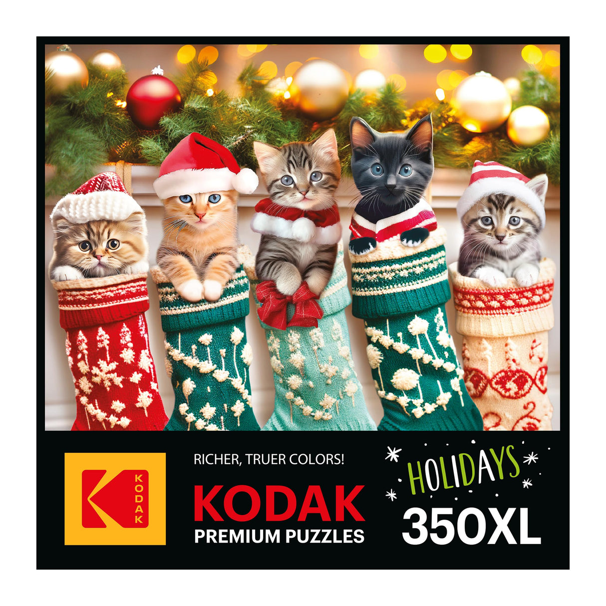 RoseArt - Kodak - Kitten Stockings - 350 Piece Jigsaw Puzzle for Adults RoseArt