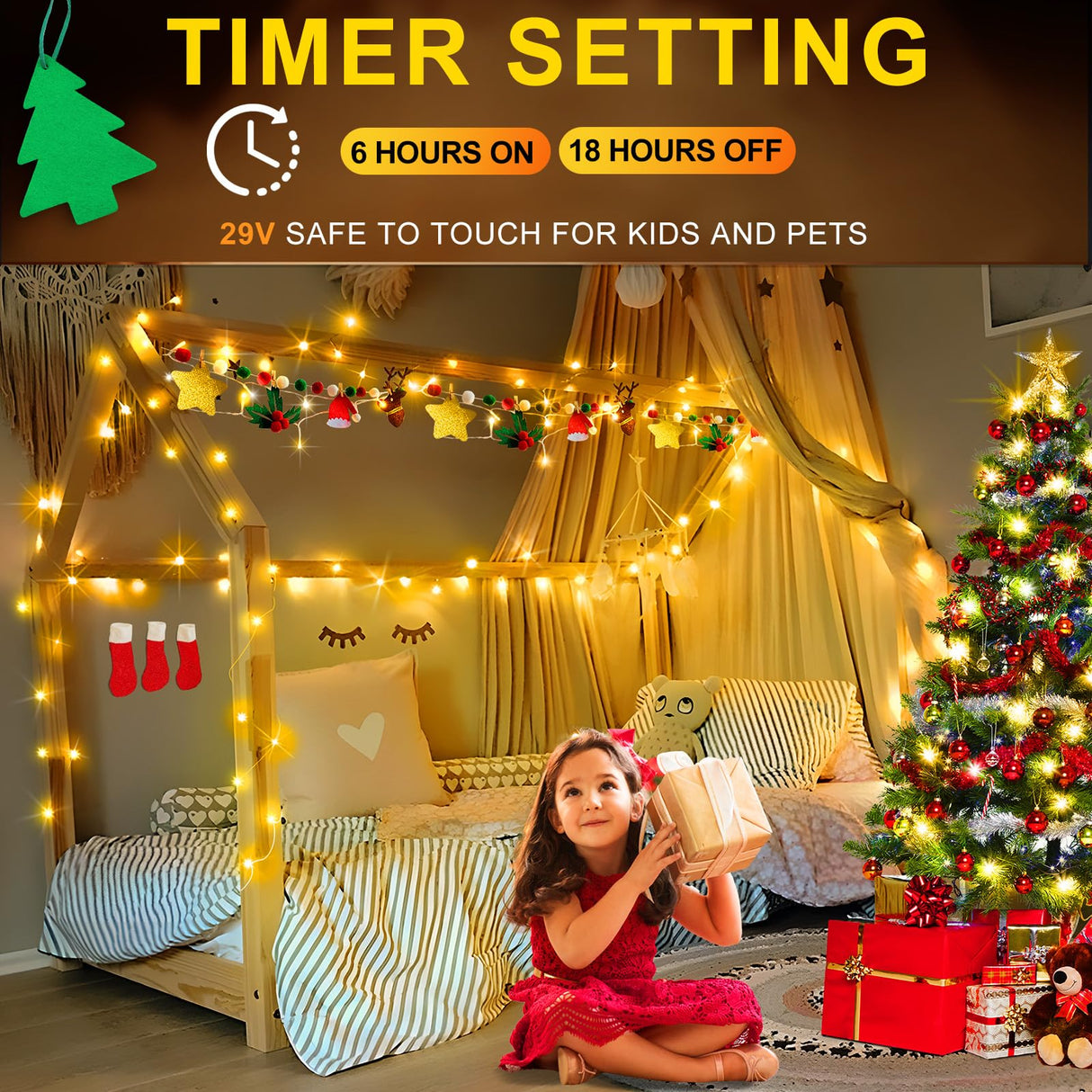 KNONEW 403ft 1000 LED String Lights Outdoor Christmas Lights 8 Modes & Timer Fairy Light Plug in Waterproof LED String Lights for Xmas Yard Tree Wedding Party Holiday Decorations (Warm White) KNONEW