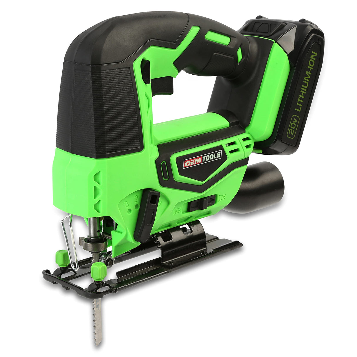 OEMTOOLS 24489 20V Li-ion Cordless Jig Saw With Battery And Charger With Ballistic Nylon Tote, 0-2500 SPM Variable Speed 2.0Ah Handheld Electric Jigsaw, Cordless OEMTOOLS