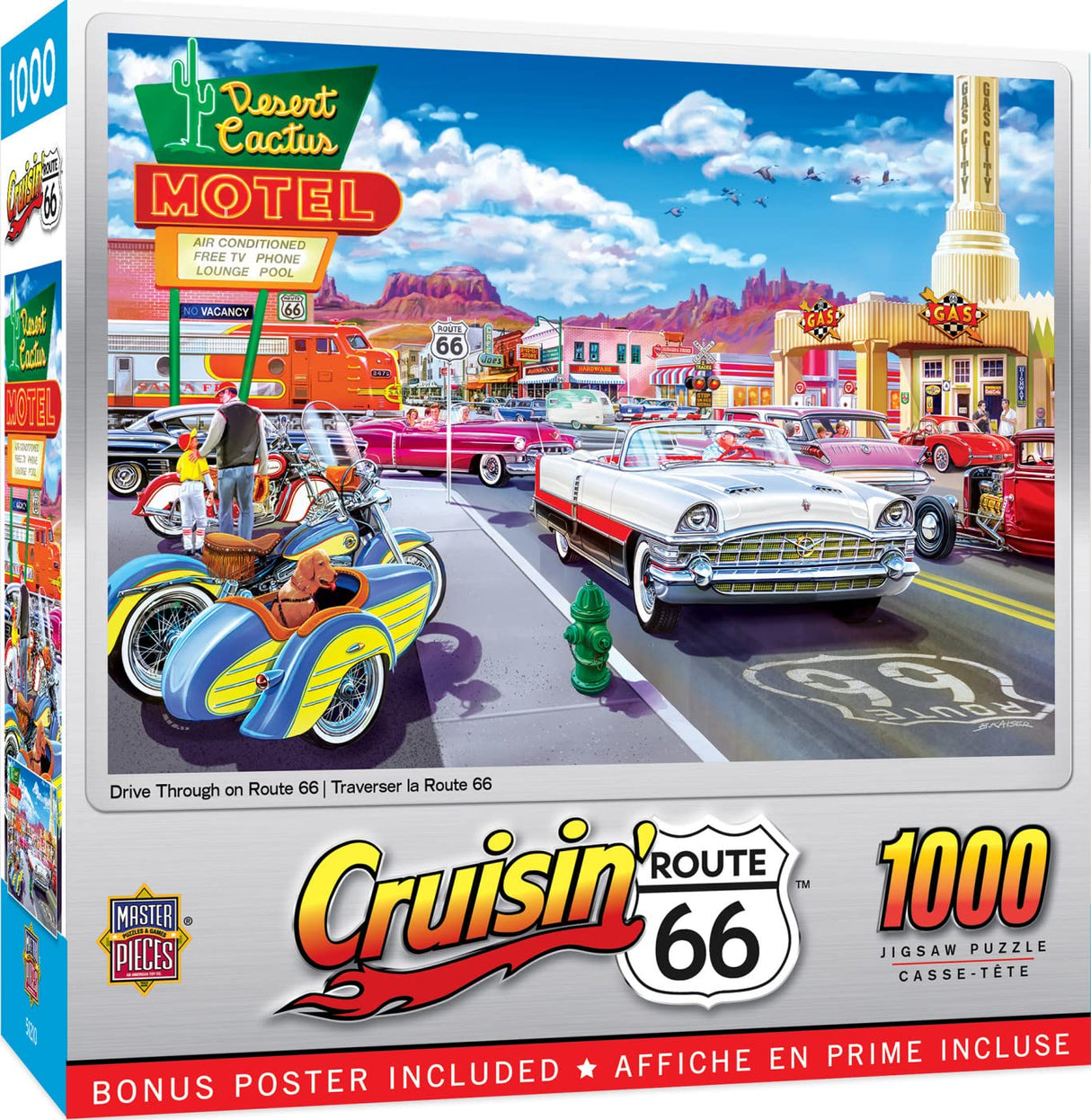 MasterPieces - 1000 Piece Jigsaw Puzzle, Drive Through on Route 66, Fun for Adults, Family, Kids, 19.25" x 26.75" Masterpieces