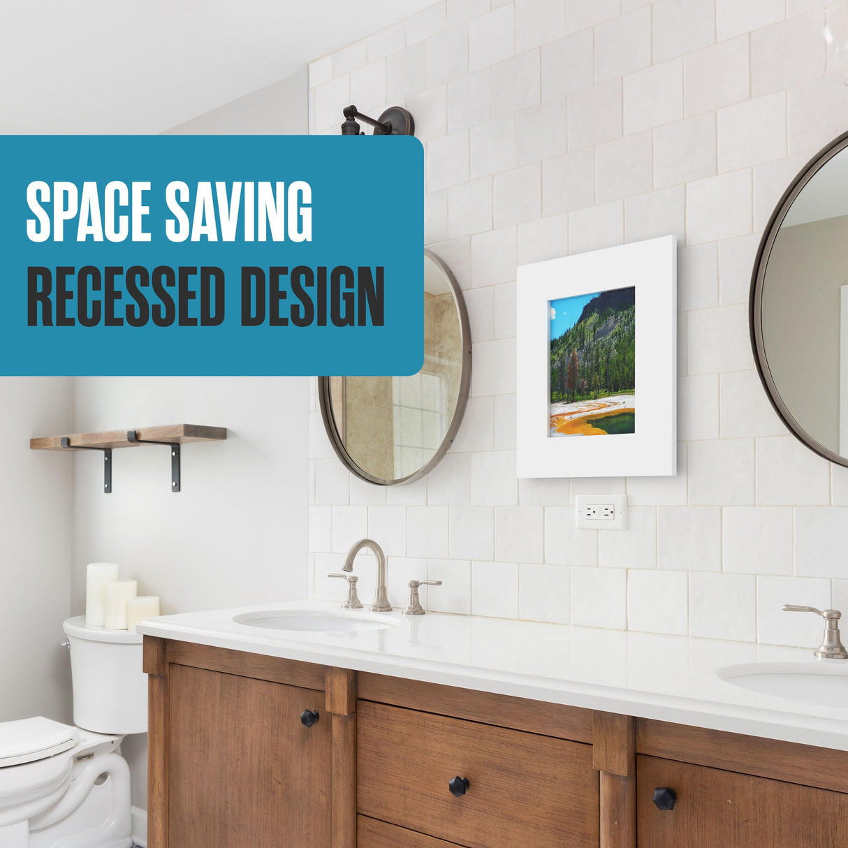 Houseables Medicine Cabinet No Mirror, Recessed Medicine Cabinet, Hidden in Wall Niche, Without Mirror, Picture Frame, Concealed, Built in, Between Stud Shelf Insert, Bathroom Storage, 12x15 (14x17) Houseables