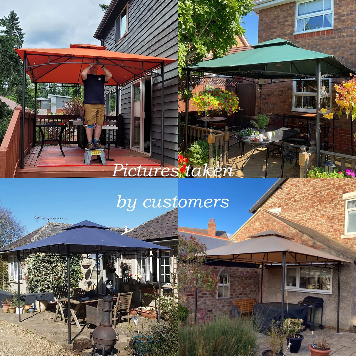 ABCCANOPY Gazebos for Patios 8x8 - Outdoor Steel Frame Gazebo for Lawn Backyard Garden Deck (Black) ABCCANOPY