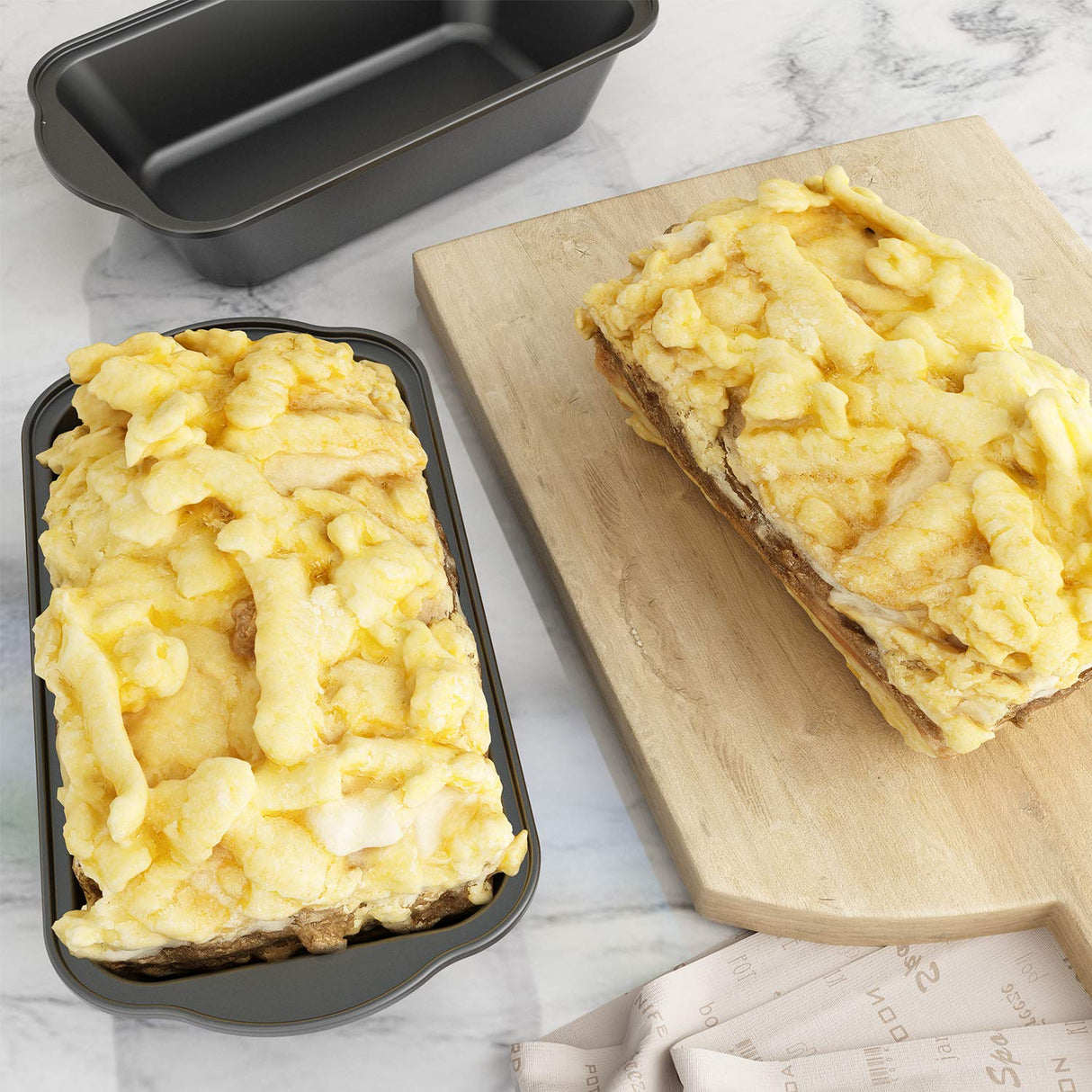 Tiawudi 3 Pack Nonstick Carbon Steel Baking Bread Pan, Large Loaf Pan, 9 1/2" x 5" Tiawudi