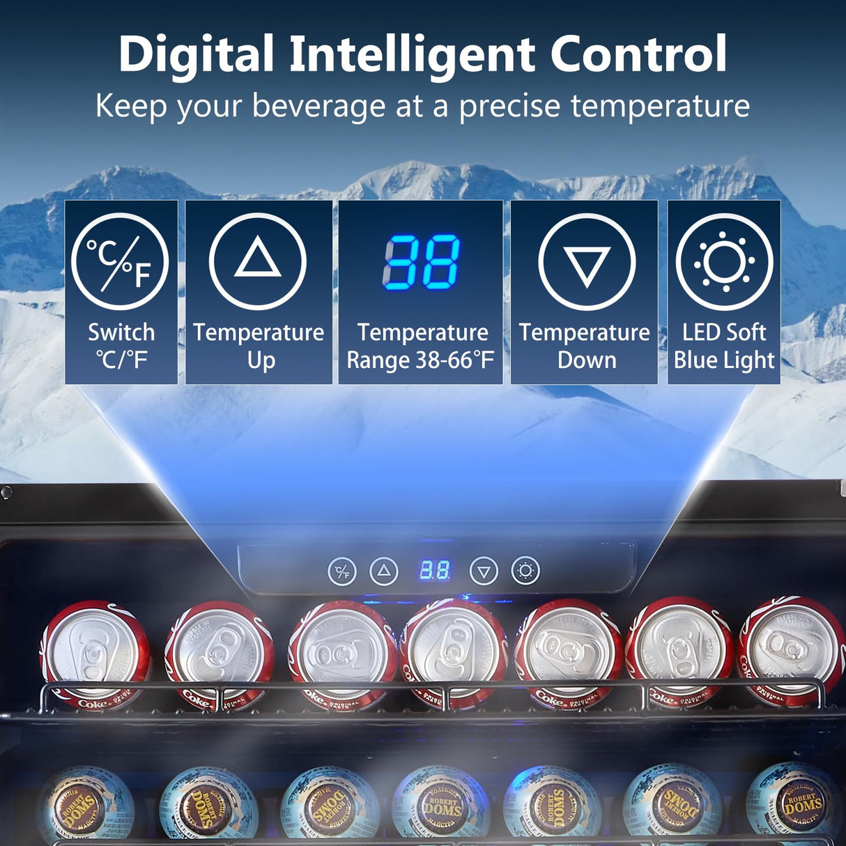 Beverage Fridge 24 Inch Beverage and Wine Cooler Built-in or Freestanding - 120 Cans & 16 Bottles Capacity Wine Refrigerator Cooler Kalamera