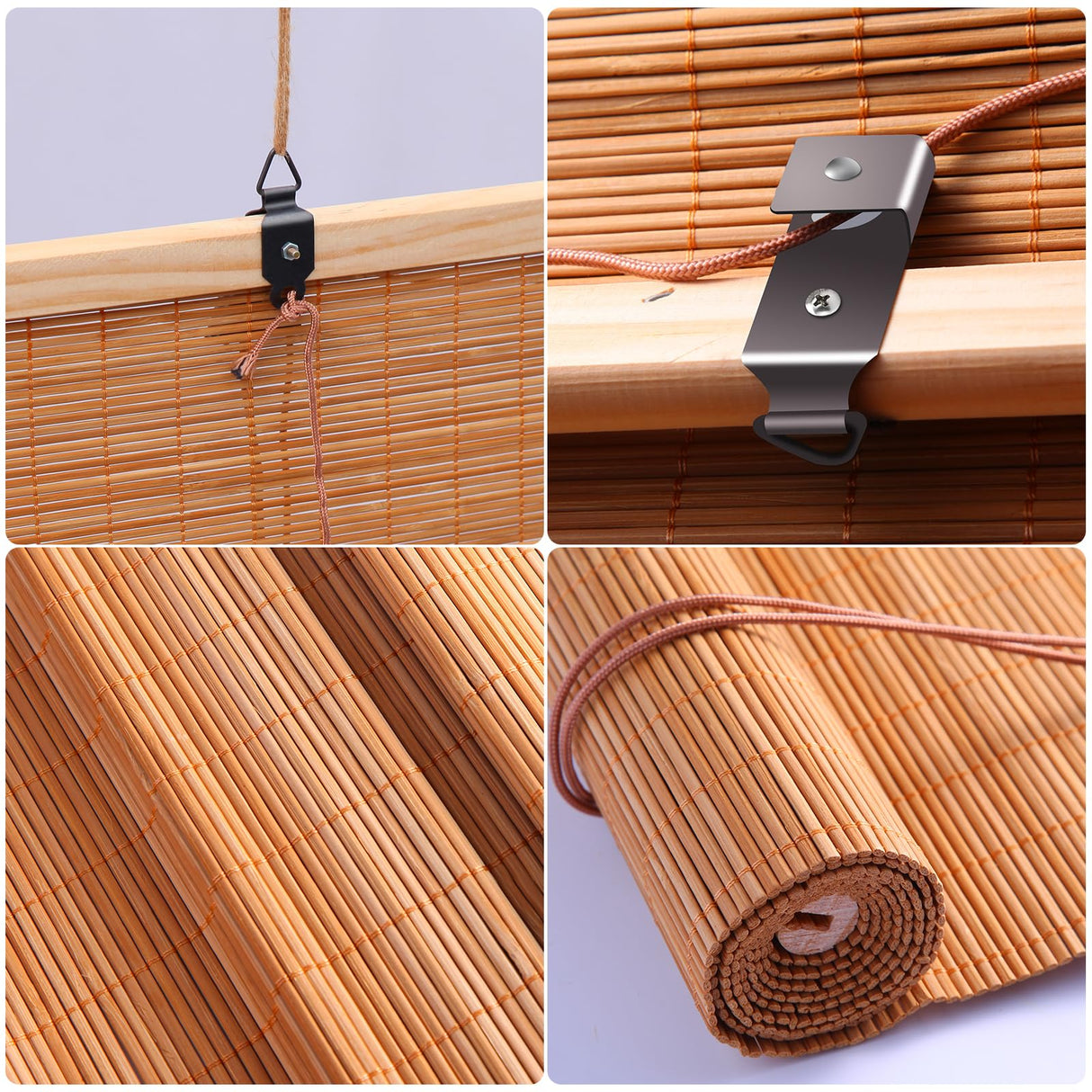 Bamboo Shades for Windows & Bamboo Blinds for Outdoor Patio,Custom Size, Privacy Protection, Easy Installation, Durable & Stylish Blinds for Living Room, Bedroom, Balcony WLOSDMW