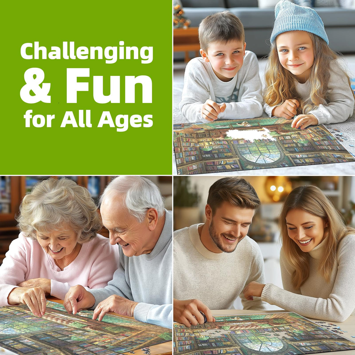 Reading Room 1000 Piece Puzzle for Adults Unique Book Room Puzzles for Adults 1000 Pieces Library Bookshelf Jigsaw Puzzles 1000 Pieces Family Challenging Puzzle (27.5"x19.6") Blueforest