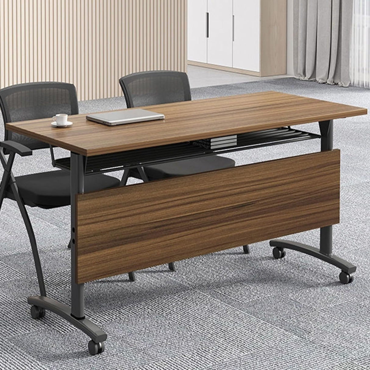 Conference Room Table Folding Conference Table, Foldable Flip Top Training Seminar Table, Office Training Room Table with Silent Wheels, Modern Meeting Table for Office Classroom (1Pack 47.2in) Lrxmastery