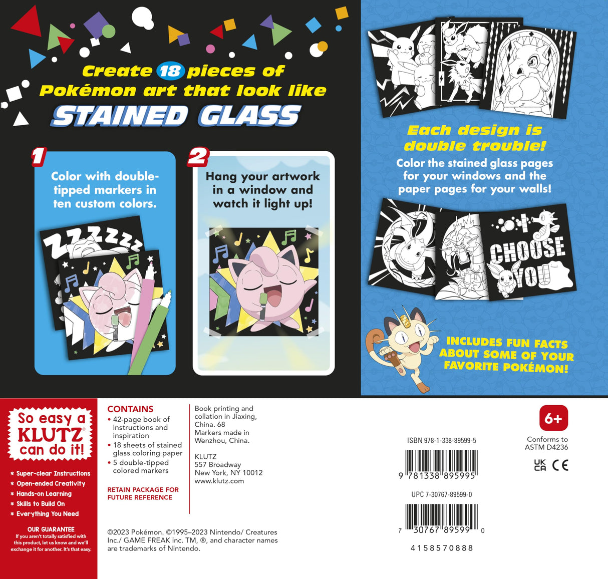 KLUTZ Pokémon Stained Glass Art Craft Kit Klutz
