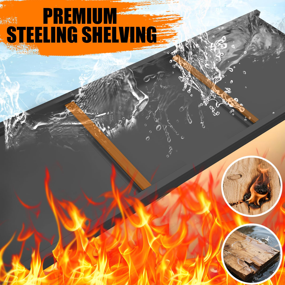 78"H Storage Shelves Metal Shelving Unit and Storage 5 Tier Utility Rack Shelf Organizer Adjustable Shelves for Garage, Basement, Pantry, Commercial, Warehouse, Industrial, Black(35.4"Wx12"Dx77.5"H) PRESTELION