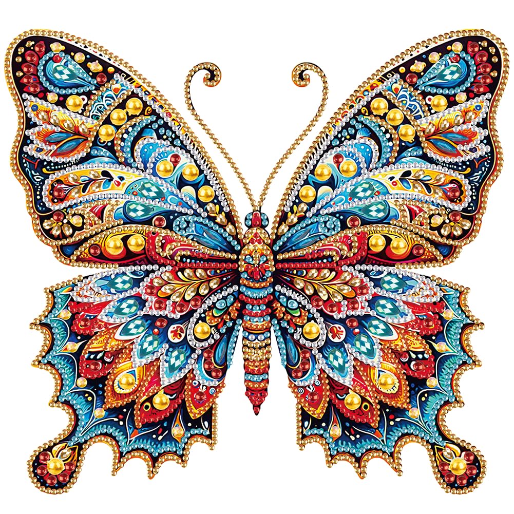 Stalente Diamond Painting Kits for Adults, 5D Special Shape Diamond Art Kits for Beginners, Crystal Rhinestones Diamond Painting for Home Wall Decoration Gift 12×12inch, Butterfly Stalente