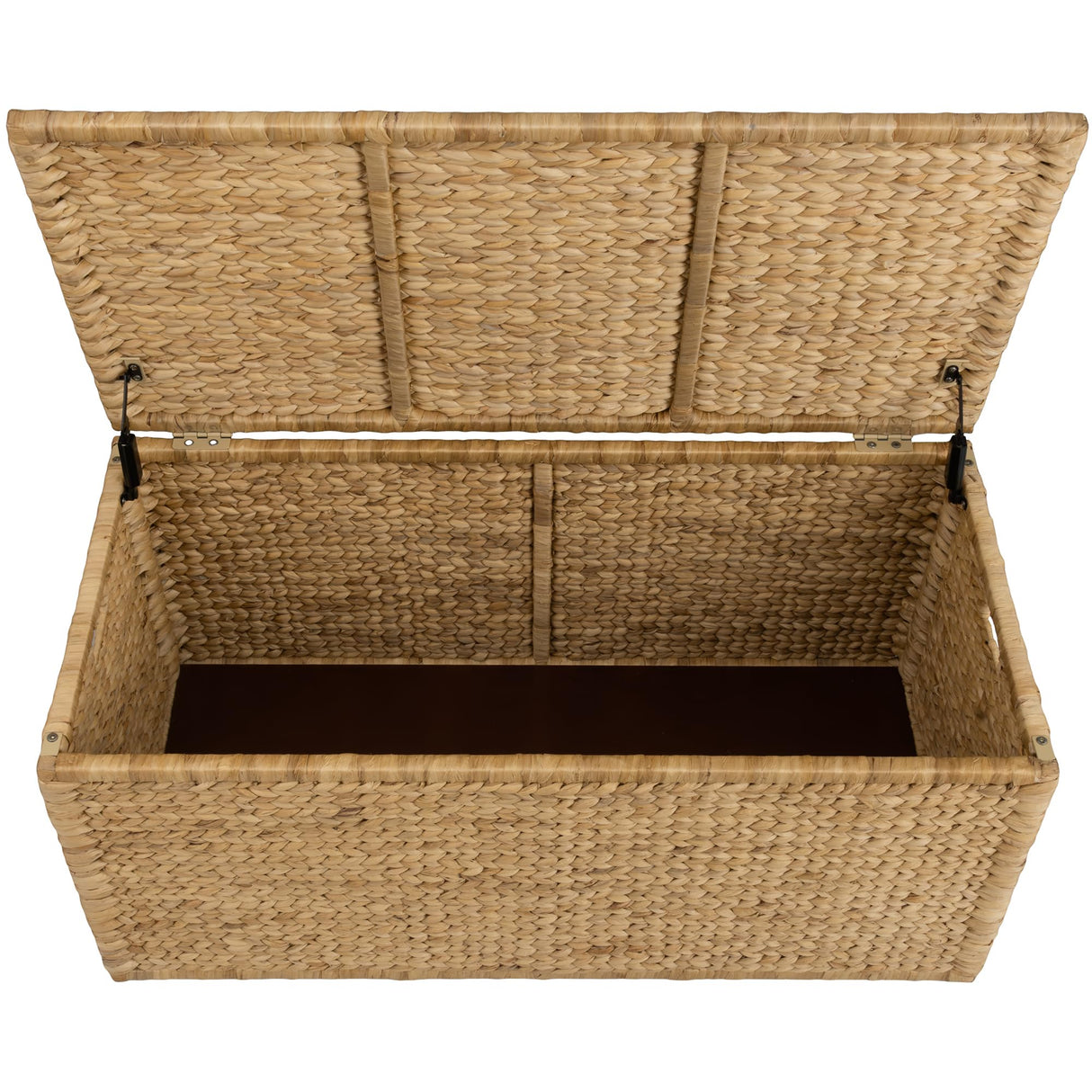 eHemco Heavy-duty Water Hyacinth Wicker Storage Trunk with Metal Frame, 42 by 20 by 18.5 Inches, Natural eHemco