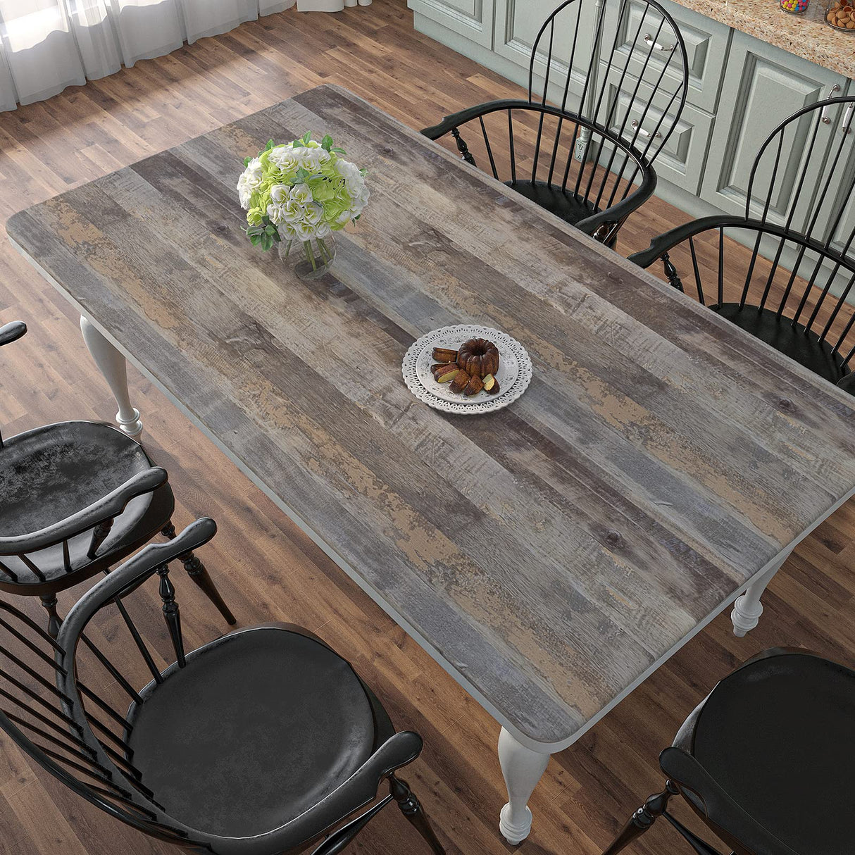 VaryPaper 32''x118'' Large Size Distressed Wood Peel and Stick Wallpaper Shiplap Wood Grain Contact Paper for Countertops Waterproof Self Adhesive Wood Panel Wallpaper for Bedroom Bathroom Accent Wall VaryPaper