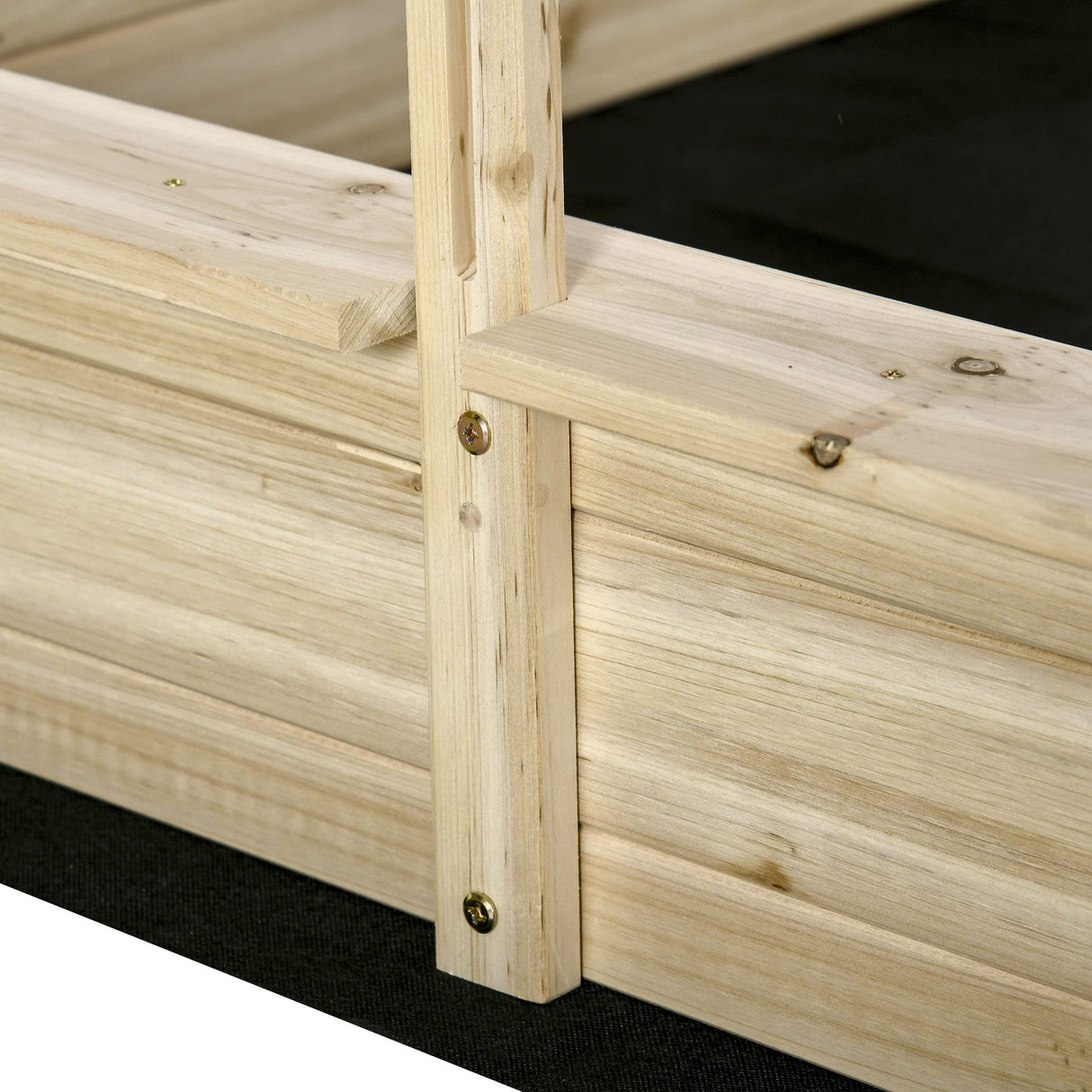 Outsunny Kids Wooden Sandbox, Covered Children Sand Playset Outdoor, w/Adjustable Canopy Shade, Bottom Liner, Seat, Plastic Basin, Aged 3-8 Years Old, for Backyard, Beach, Natural Outsunny