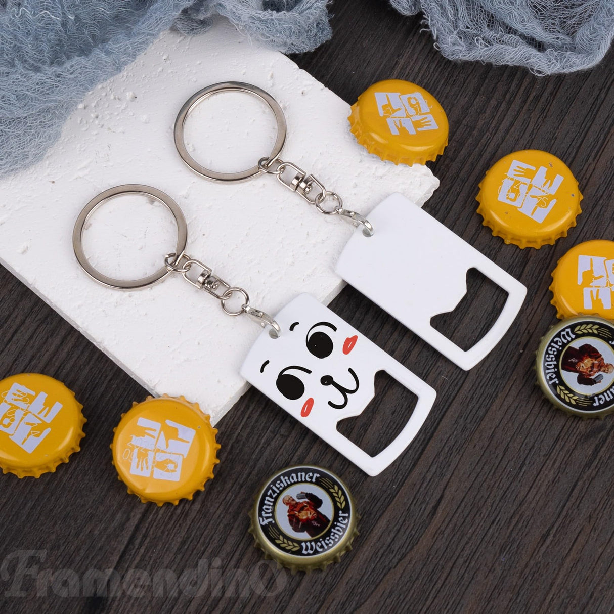 Framendino, 3 Pack Sublimation Bottle Opener Keychain Metal Blank Bottle Opener Keychain for Home Kitchen Framendino