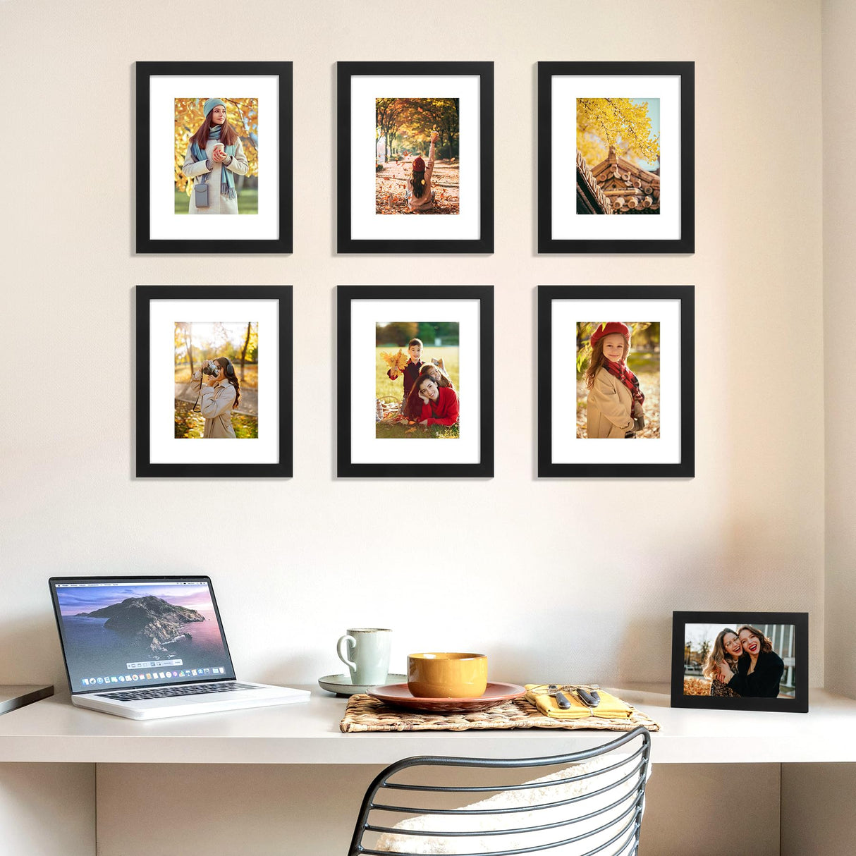 decorUhome 8x10 Picture Frame, Display Pictures 5x7 with Mat or 8x10 without Mat, Black Engineered Wood Photo Frame with Plexiglass for Wall & Tabletop Display, Picture Frames 8x10 Set of 1 decorUhome