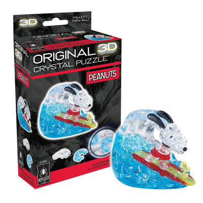 BePuzzled, Peanuts Snoopy Surf Original 3D Crystal Puzzle, Based on Characters from the Beloved Peanuts Comic Strip, Puzzlers Ages 12 and Up