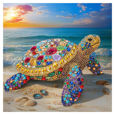 Turtle Diamond Art for Adults, Sea Turtle Special Shape Diamond Painting Kits for Beginner, DIY Diamond Painting Kit for Adults for Gift Relaxation 12x12 inch