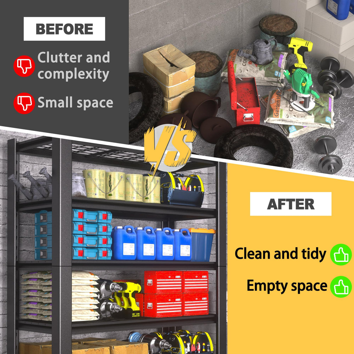NEXVRTAU 76"H x 60"W x 24"D 5-Tier Heavy Duty Garage Shelving Unit with Wire Shelves,3000 LBS Capacity Metal Storage Rack,Adjustable Boltless Steel Shelves for Garage,Basement,Pantry,Warehouse.1 Pack Nexvrtau