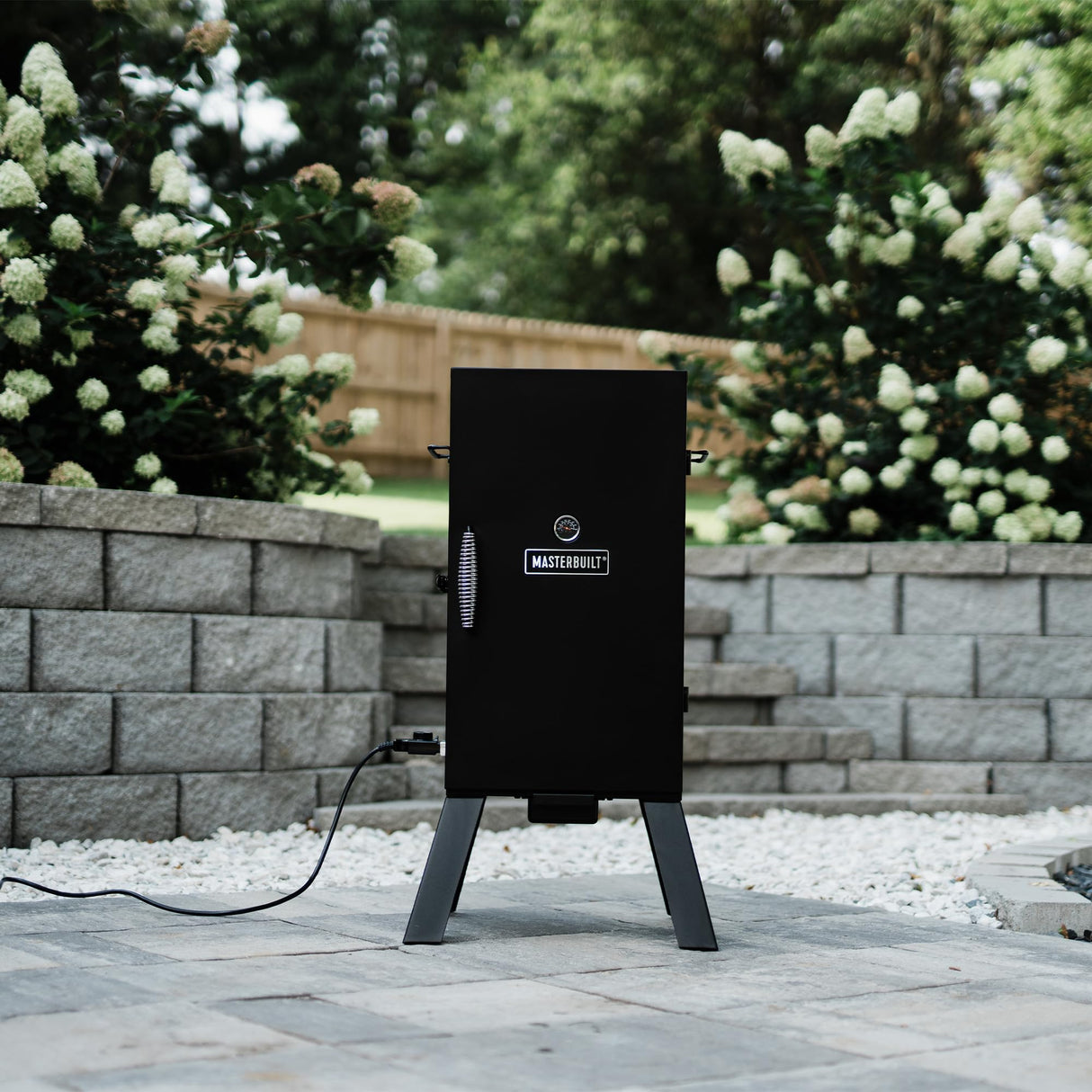 Masterbuilt® 30-inch Electric Vertical BBQ Smoker with Analog Temperature Control, Chrome Smoking Racks and 535 Cooking Square Inches in Black, Model MB20070210 Masterbuilt