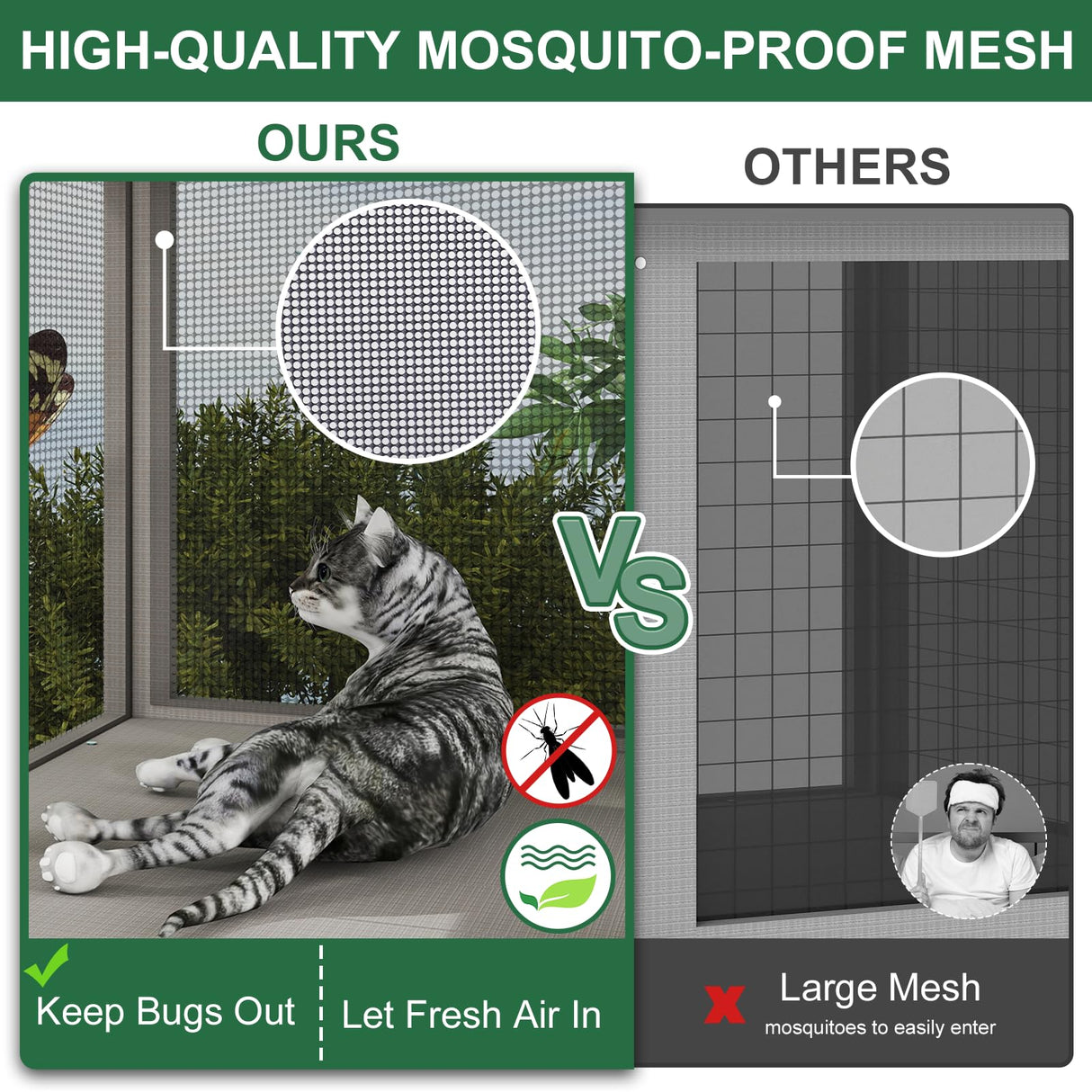 ketive Cat Catio, Expandable Window Box Enclosure for Multiple Indoor Cats, Comfortable Wooden Small Pet Perch House, All-Weather Use, Keep Bugs Insects Out, with 4 Platforms and 3 Doors ketive