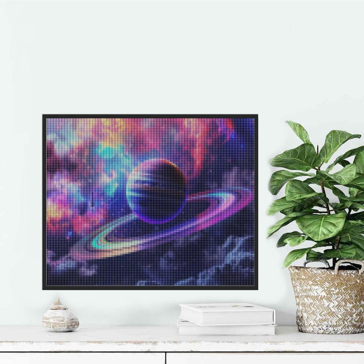 Ginfonr DIY 5D Diamond Art Kits for Adults, Planet Diamond Painting for Adults, Diamond Art Space Full Drill, Diamond Art Kits Embroidery Rhinestone Craft for Home Wall Decor 12 * 16 Inch Ginfonr