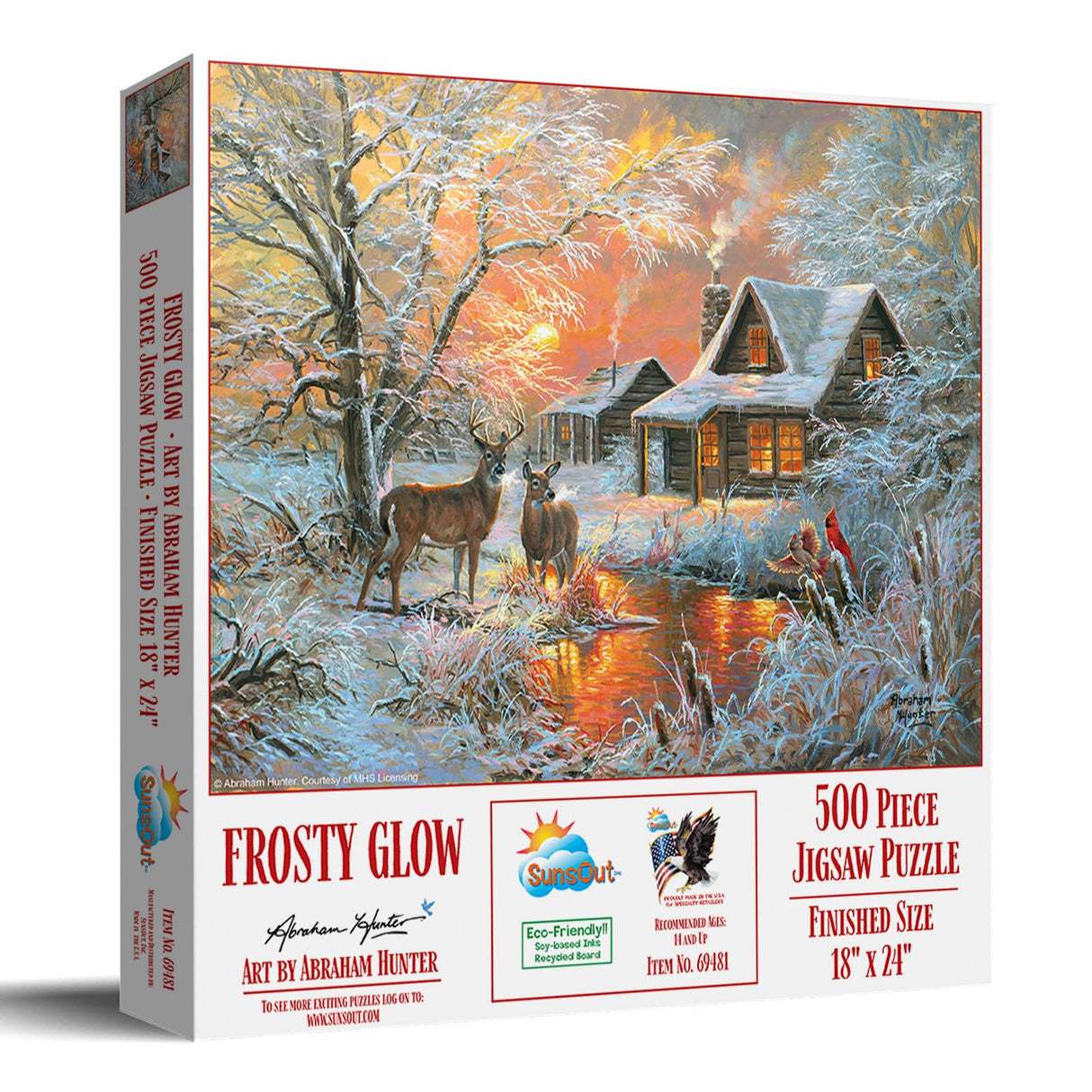 SUNSOUT INC - Frosty Glow - 500 pc Jigsaw Puzzle by Artist: Abraham Hunter - Finished Size 18" x 24" - MPN# 69481 SunsOut