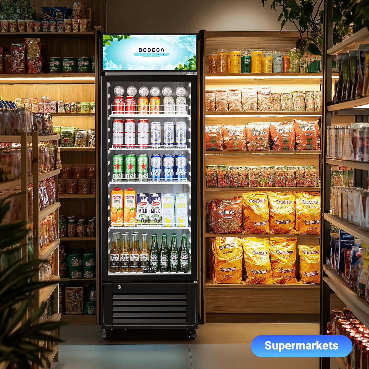 BODEGACOOLER Glass door commercial refrigerators, 9 cu.ft commercial beverage refrigerator, glass door display refrigerator for beer,bar,drink, Commercial fridge, Commercial merchandiser refrigerator. BODEGA