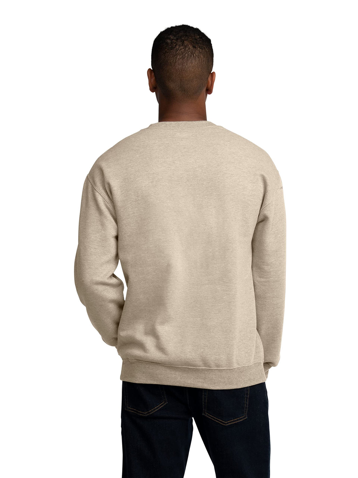 Fruit of the Loom Men's Eversoft Fleece Crewneck Sweatshirts, Moisture Wicking & Breathable, Sizes S-4X, Khaki Heather, Small Fruit of the Loom