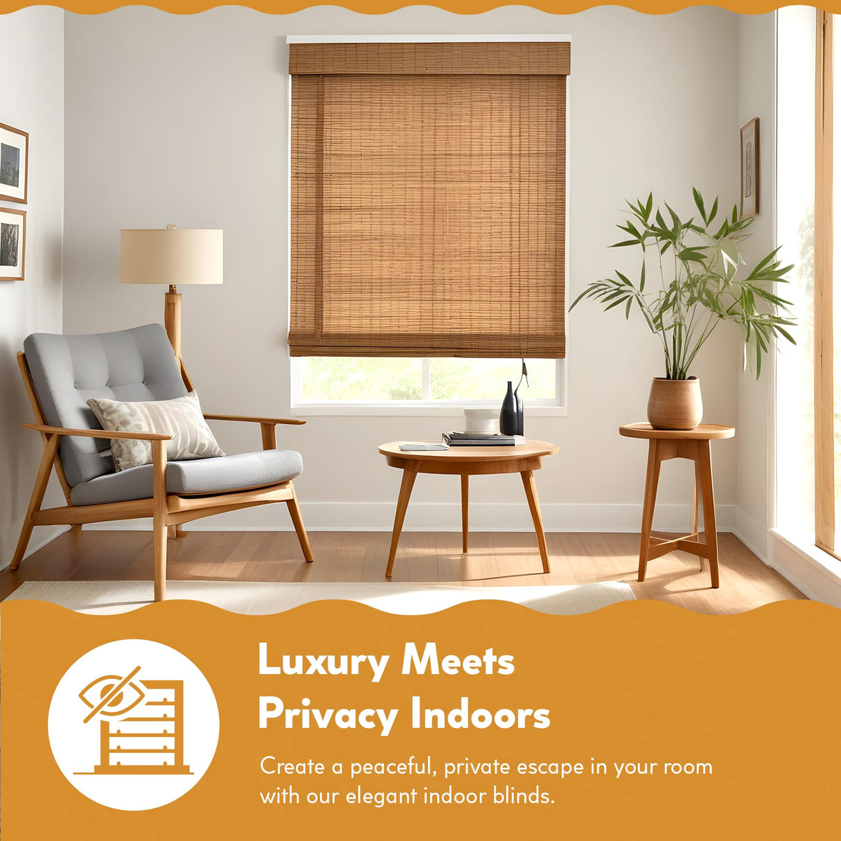 Radiance Cordless Bamboo Roman Shades for Windows - Flatstick Bamboo Blinds for Semi-Private Light Control - Easy to Lift & Fold Up Window Shades - Cocoa - 34 in. W x 64 in. L - (2216310E) Radiance