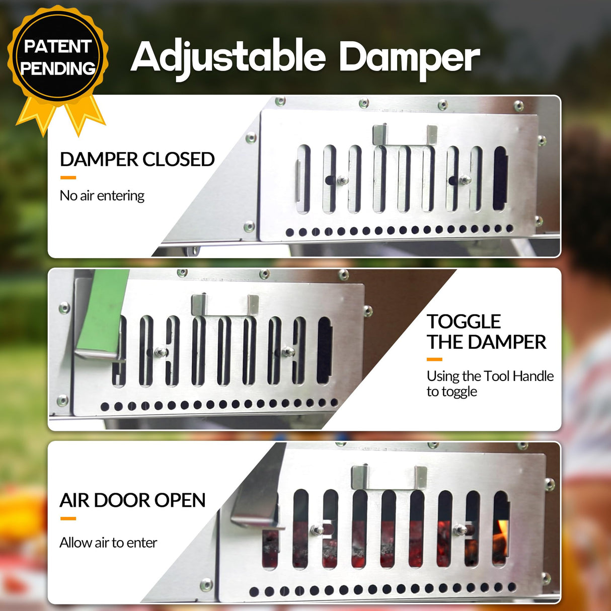 BIG HORN OUTDOORS 16 Inch Wood Pellet Burning Pizza Oven Pellet Pizza Stove, Portable Stainless Steel Pizza Oven with Pizza Stone for Outdoor Backyard Pizza Maker Garden Kitchen BIG HORN OUTDOORS