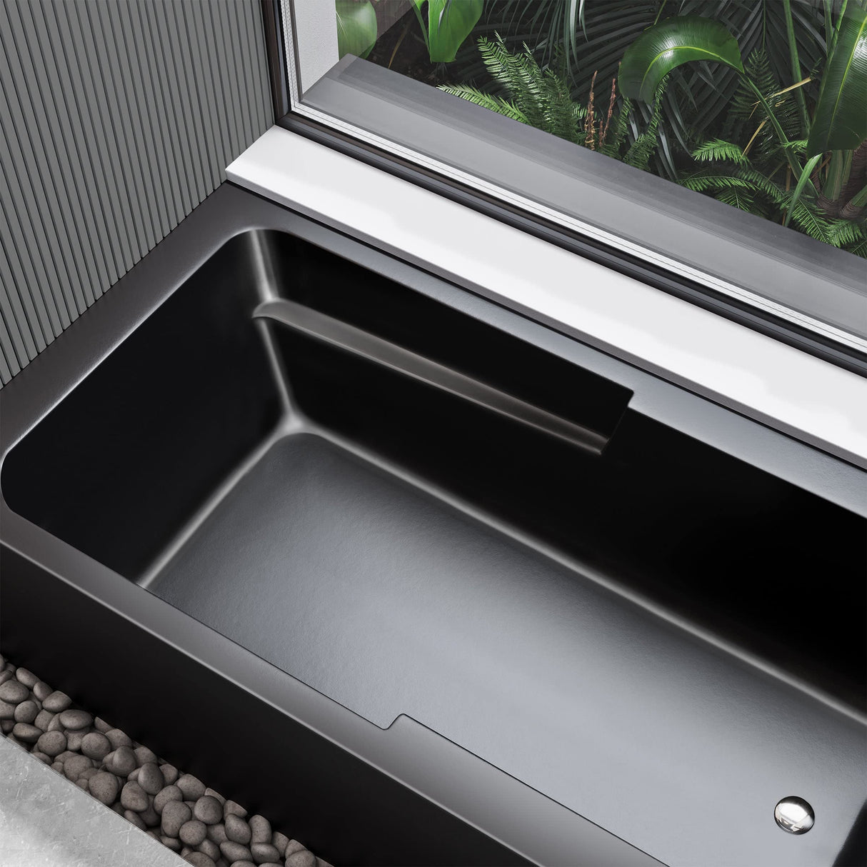 Voltaire 60 in. x 32 in. Acrylic Matte Black, Skirted Alcove, Integral, Right-Hand Drain, Apron Bathtub Swiss Madison